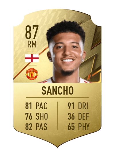 Jadon Sancho Rare 87 OVR