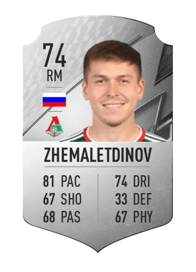 Rifat Zhemaletdinov Rare 74 OVR
