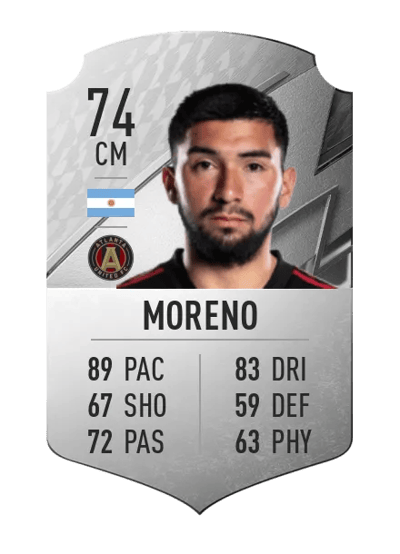 Marcelino Moreno Rare 74 OVR