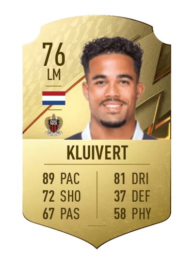 Justin Kluivert Rare 76 OVR