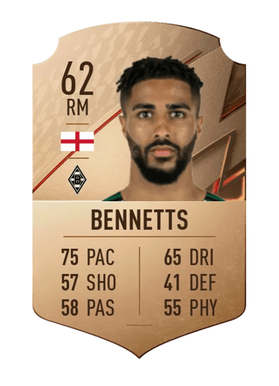 Keanan Bennetts Rare 62 OVR