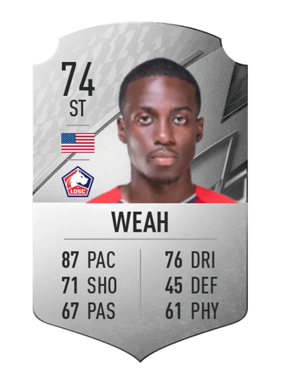 Timothy Weah Rare 74 OVR