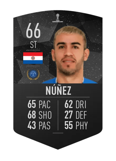 José Ariel Núñez CONMEBOL SUDAMERICANA 66 OVR