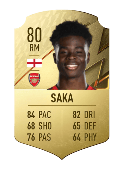Bukayo Saka Rare 80 OVR