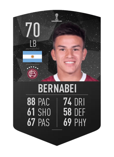 Alexandro Bernabei CONMEBOL SUDAMERICANA 70 OVR