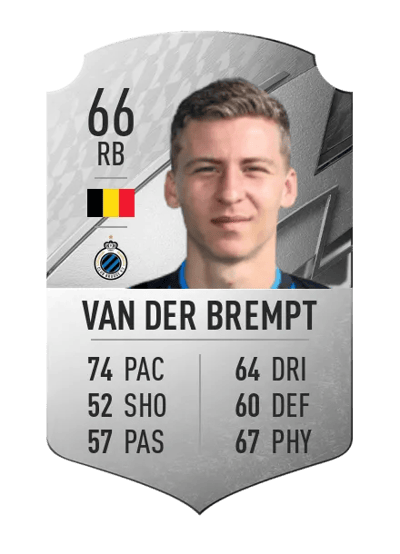 Ignace Van der Brempt Rare 66 OVR