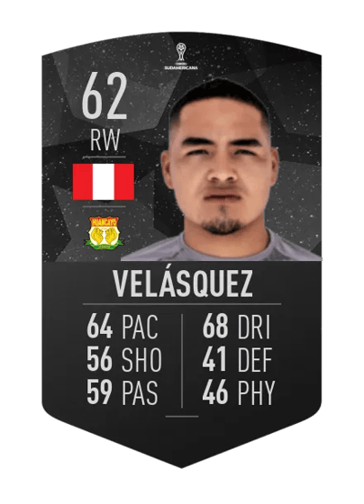 Moisés Velásquez CONMEBOL SUDAMERICANA 62 OVR