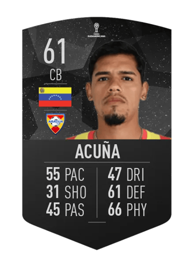 Moisés Acuña CONMEBOL SUDAMERICANA 61 OVR