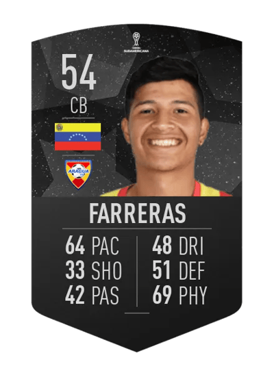 Andrés Farreras CONMEBOL SUDAMERICANA 54 OVR