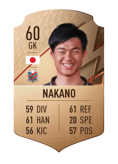 Kojiro Nakano Rare 60 OVR