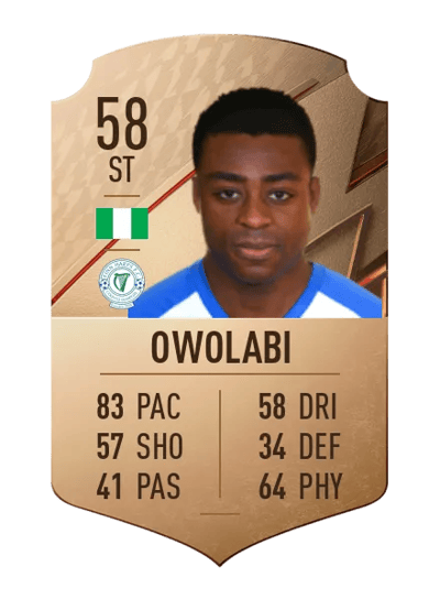 Tunde Owolabi Rare 58 OVR