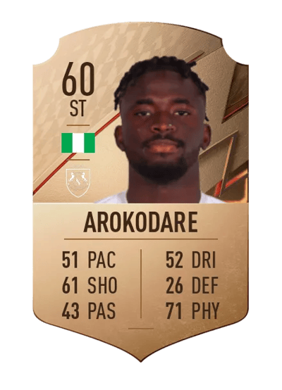 Toluwalase Arokodare Rare 60 OVR