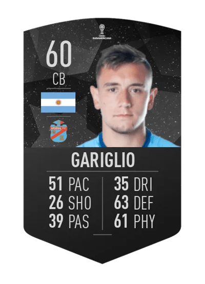 Ignacio Gariglio CONMEBOL SUDAMERICANA 60 OVR