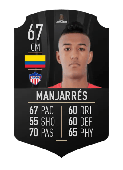 Rubén Manjarrés CONMEBOL LIBERTADORES 67 OVR