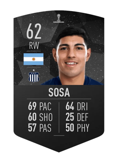 Matías Sosa CONMEBOL SUDAMERICANA 62 OVR