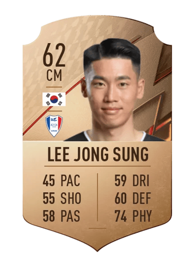 Lee Jong Sung Rare 62 OVR