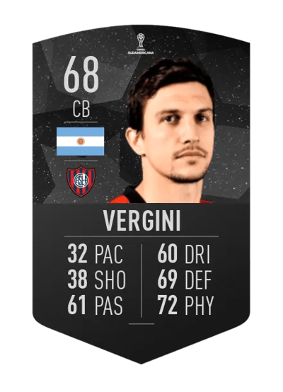 Santiago Vergini CONMEBOL SUDAMERICANA 68 OVR