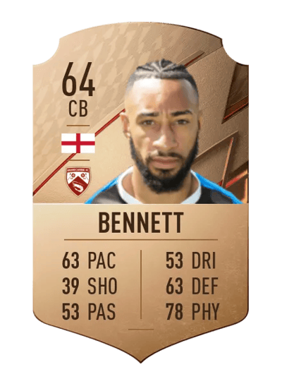 Rhys Bennett Rare 64 OVR