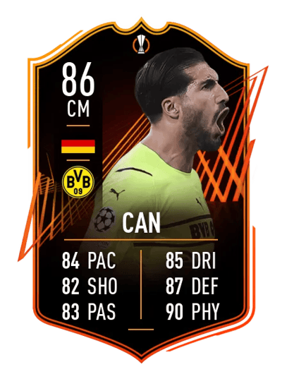 Emre Can UEFA Europa League Road to the Final 86 OVR