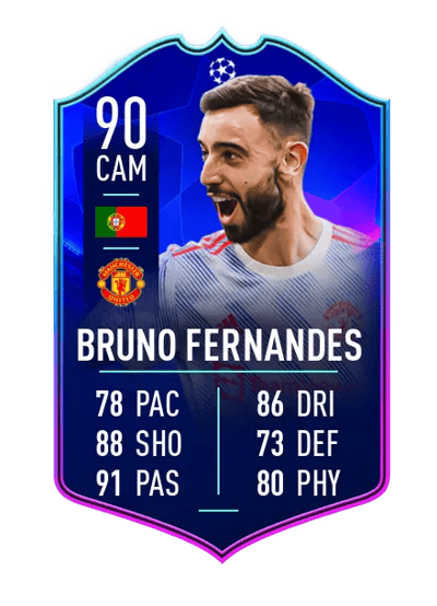 Bruno Fernandes UEFA CHAMPIONS LEAGUE TEAM OF THE TOURNAMENT 90 OVR