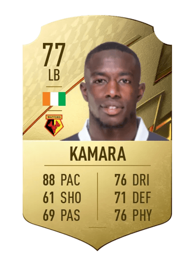 Hassane Kamara Rare 77 OVR
