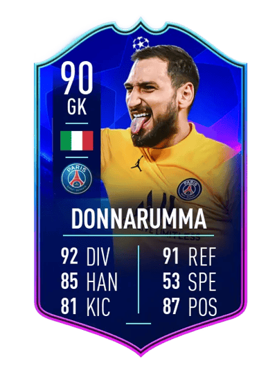 Gianluigi Donnarumma UEFA CHAMPIONS LEAGUE TEAM OF THE TOURNAMENT 90 OVR