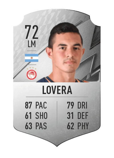 Maximiliano Lovera Rare 72 OVR