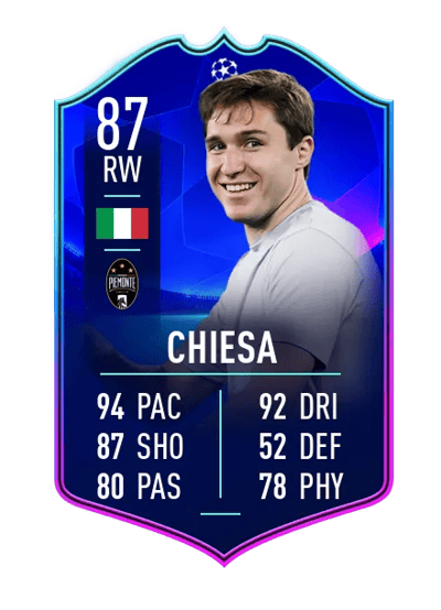 Federico Chiesa UEFA CHAMPIONS LEAGUE TEAM OF THE TOURNAMENT 87 OVR