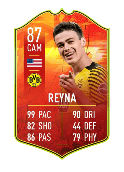 Giovanni Reyna adidas NUMBERS UP 87 OVR