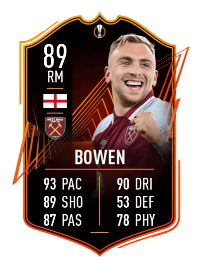 Jarrod Bowen UEFA Europa League Road to the Final 89 OVR