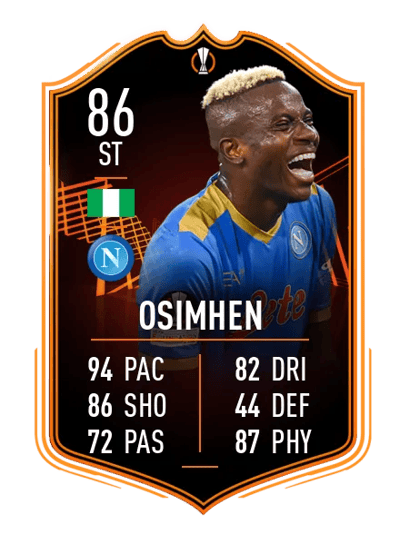 Victor Osimhen UEFA EUROPA LEAGUE TEAM OF THE TOURNAMENT 86 OVR