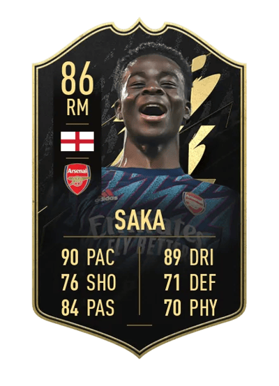 Bukayo Saka Team of the Week 86 OVR