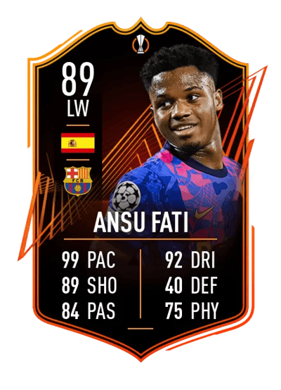Ansu Fati UEFA Europa League Road to the Final 89 OVR