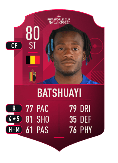 Michy Batshuayi World Cup Player 80 OVR