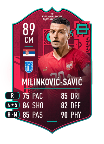 Sergej Milinković-Savić FIFA WC Path To Glory 89 OVR