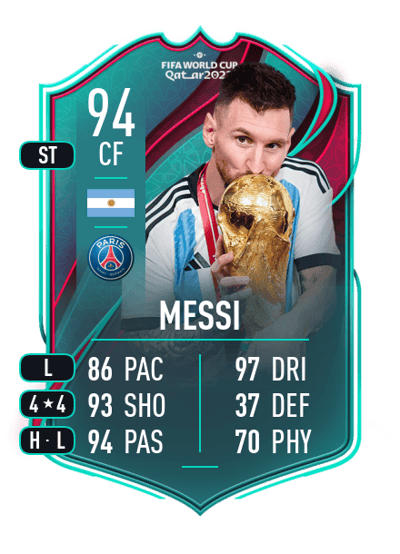 Lionel Messi World Cup Team of the Tournament 94 OVR