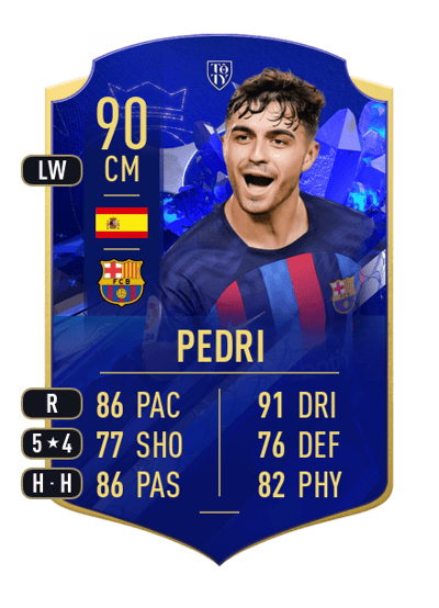 Pedri TOTY HONOURABLE MENTIONS 90 OVR