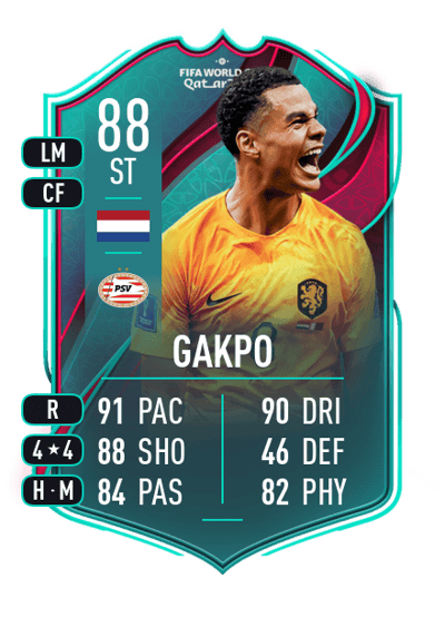 Cody Gakpo World Cup Team of the Tournament 88 OVR