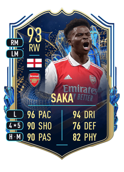 Bukayo Saka Team of the Season 93 OVR
