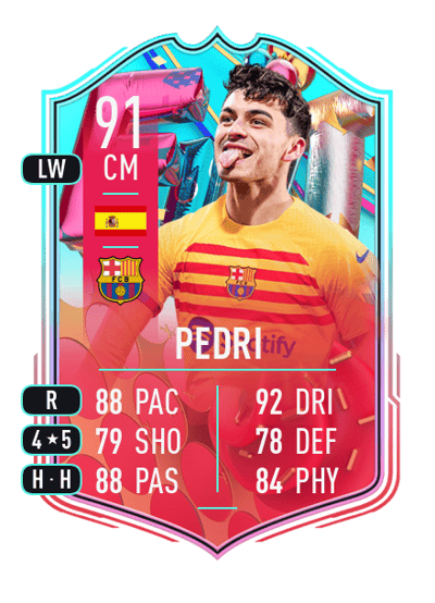 Pedri FUT Birthday 91 OVR