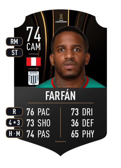 Jefferson Farfán CONMEBOL LIBERTADORES 74 OVR