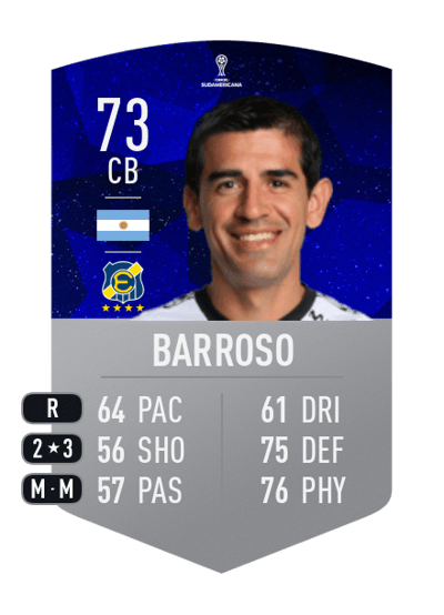 Julio Alberto Barroso CONMEBOL SUDAMERICANA 73 OVR