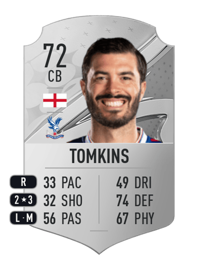 James Tomkins Rare 72 OVR