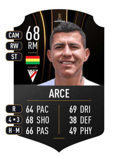 Juan Carlos Arce CONMEBOL LIBERTADORES 68 OVR