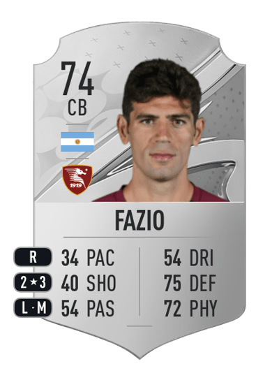 Federico Fazio Rare 74 OVR