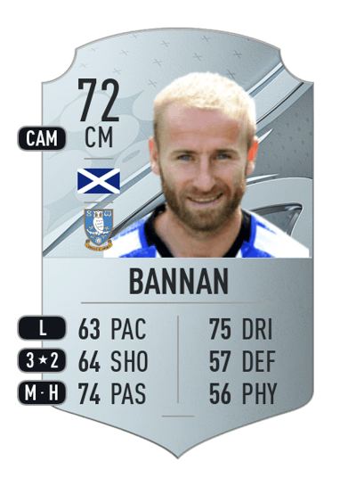 Barry Bannan Rare 72 OVR