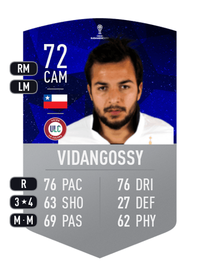Mathías Vidangossy CONMEBOL SUDAMERICANA 72 OVR