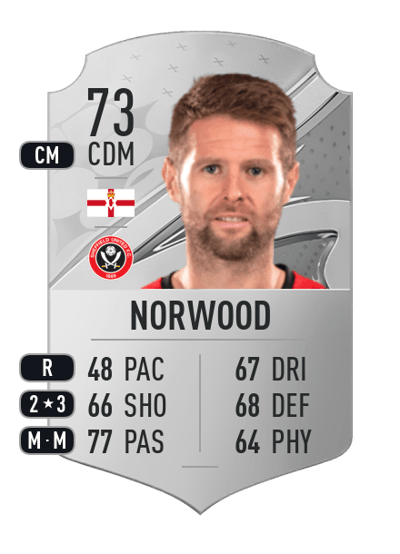 Oliver Norwood Rare 73 OVR