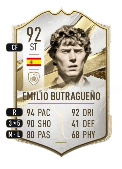 Emilio Butragueño Icon 92 OVR