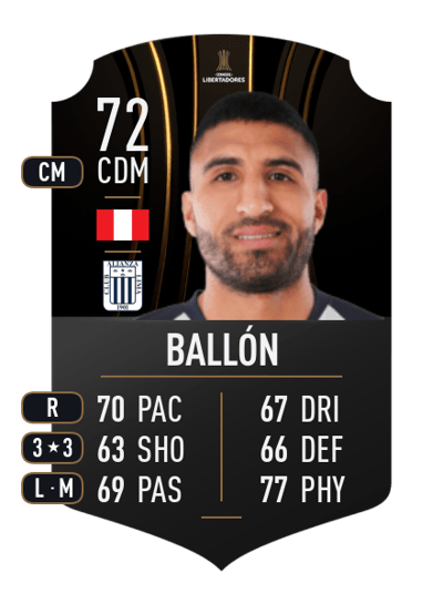 Josepmir Ballón CONMEBOL LIBERTADORES 72 OVR